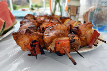 Grilled shashlik.の写真素材