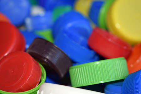 Colorful plastic stoppers for drinks bottles.の写真素材