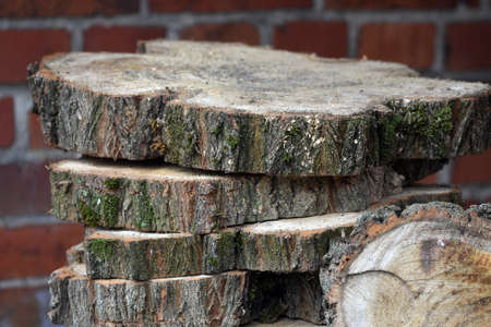 A wooden block cut into thin slices.