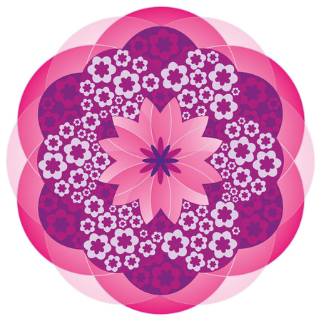 Flower Mandala in Pink Colorsのイラスト素材