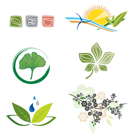 Set of Icons for Nature Design, Landscape Design and Green Businessのイラスト素材