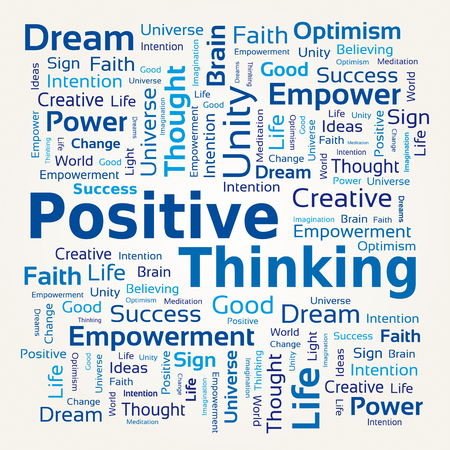 Word Cloud - Positive Thinking in Blue Colors.のイラスト素材
