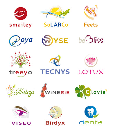 Set of Fifteen Modern Logo Icons - Various Elementsのイラスト素材