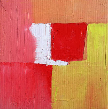 Abstract Art - Digital Illustration - Geometry - Squares in Red Yellow and White Colorsの写真素材