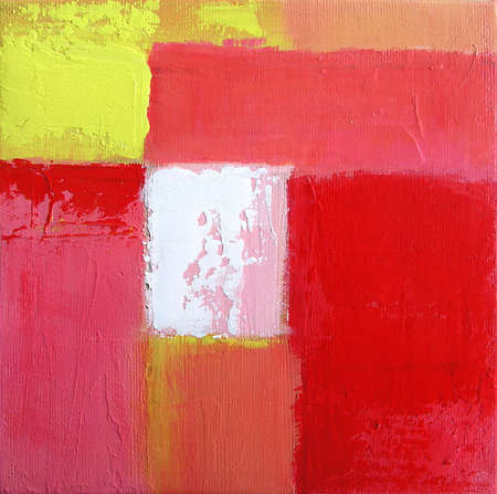 Abstract Art - Digital Illustration - Geometry - Squares in Red Yellow and White Colorsの写真素材