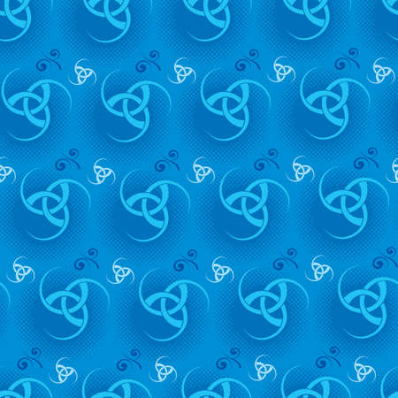 Triskel Arabesque, Celtic Symbol Pattern in Blue Tones - Vectorのイラスト素材