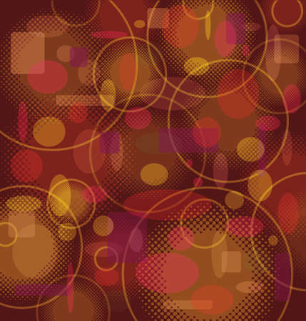 Retro Background Pattern with Circles in Brown / Orange Colors - Vectorのイラスト素材