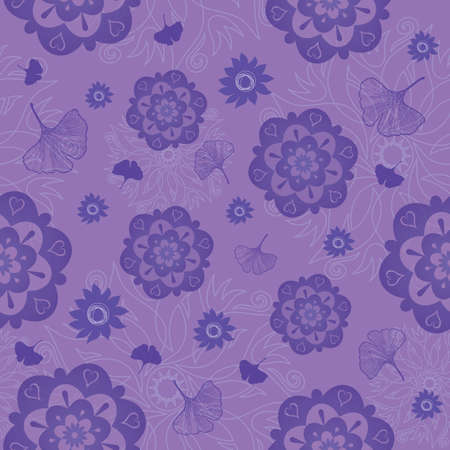 Mandala Seamless Pattern in Violet - Vector Formatのイラスト素材
