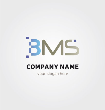 Letter BMS Icon for Business Card Logo, Mock up in Several Colorsのイラスト素材