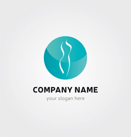 Single Logo - Woman Body Silhouette in Circle for Company Brandingのイラスト素材