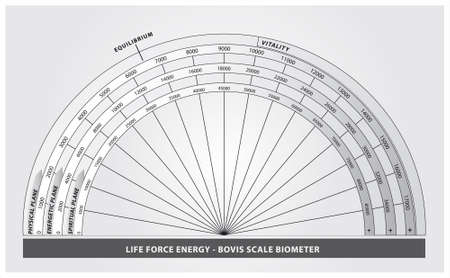Bovis scale for measuring life force energy in black and white colorsのイラスト素材