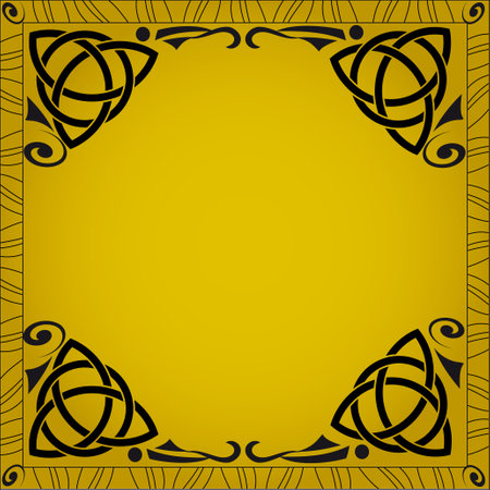 Frame with Celtic Symbols - Celtic Knot - Square - Sacred Geometry - Energyのイラスト素材