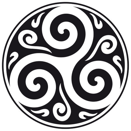 Celtic Knot and Triskelion Circle - Celtic Symbol - Trinity - Sacred Geometry - Energyのイラスト素材