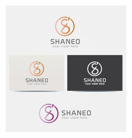 S Letter in Circle, Icon, Letter Logo for Corporate Business, Card Mock up in Several Colors, 8, eight, infinity symbolのイラスト素材