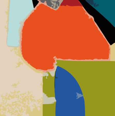 Vector Illustration Contemporary Abstract Art Painting - Collage Multicoloredのイラスト素材