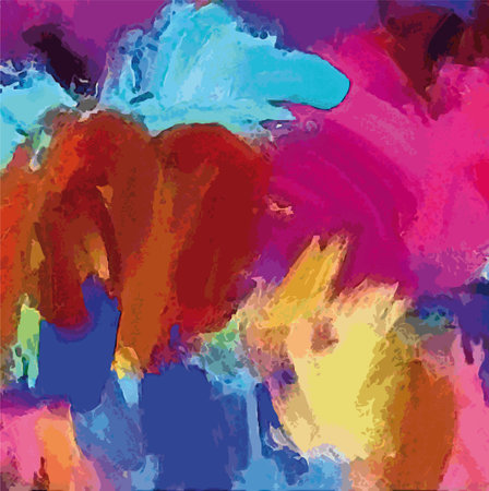 Vector Illustration from Original Painted Abstract Art, Square Multicolored Vibrant Colorsのイラスト素材