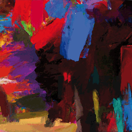 Vector Illustration from Original Painted Abstract Art, Square Multicolored Vibrant Colorsのイラスト素材