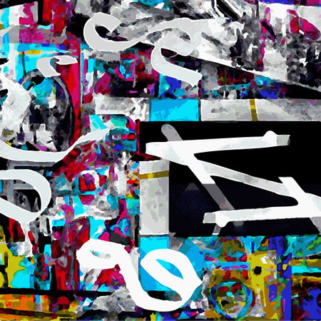 Vector Illustration Abstract Network Design IntricateCollage Splash Multiple Colors Modern Paintingのイラスト素材