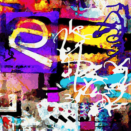 Vector Illustration Abstract Network Design Intricate Collage Splash Multiple Colors Modern Paintingのイラスト素材
