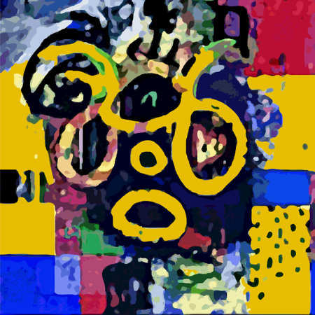 Vector Illustration Abstract Network Design Intricate Collage Splash Multiple Colors Modern Paintingのイラスト素材