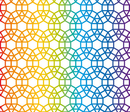 Seamless Pattern Rainbow Colors Arabic Style Network Decorative Ornamentのイラスト素材