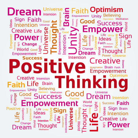 Positive Thinking Word Representing Positive Thinking And Optimistic Characterのイラスト素材
