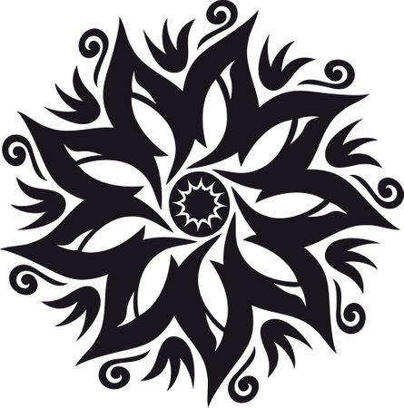 Mandala. Ethnic decorative element. Vector illustration ready for vinyl cutting.のイラスト素材