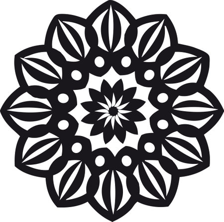 Mandala pattern black and white. Decorative round ornaments.のイラスト素材