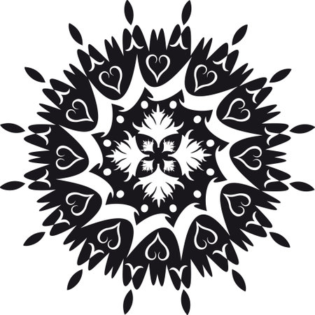 Black and White Mandala. Ethnic Decorative Element. Vector illustration.のイラスト素材