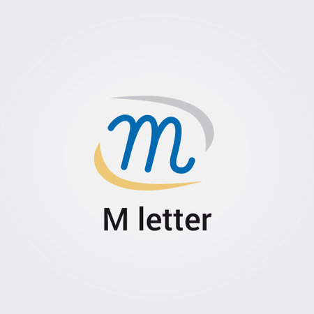 M Letter Icon Design Single Isolated Logo Design Brand Corporate Identity Various Colors Editable Template Vector Monogram Emblem Illustration Branding on Light Gradient Backgroundのイラスト素材