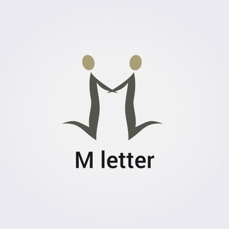 M Letter Icon Design Single Isolated Logo Design Brand Corporate Identity Various Colors Editable Template Vector Monogram Emblem Illustration Branding on Light Gradient Backgroundのイラスト素材