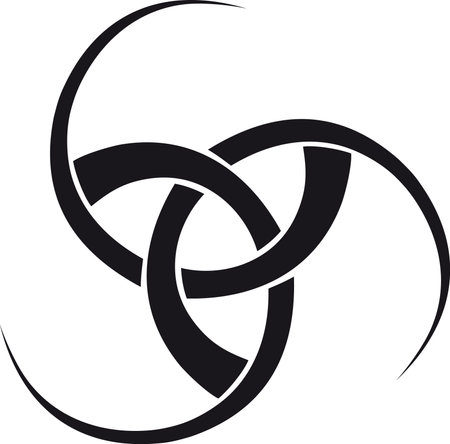 Celtic Knot and Triskelion Circle - Celtic Symbol Trinity Sacred Geometry Energy Black and Whiteのイラスト素材