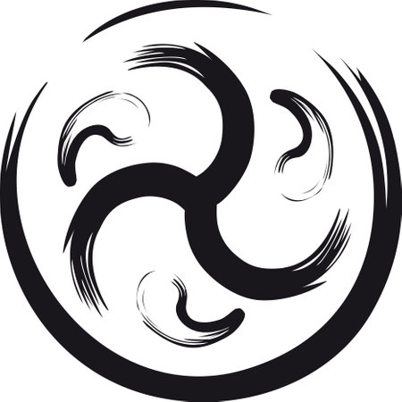 Celtic Knot and Triskelion Circle - Celtic Symbol Trinity Sacred Geometry Energy Black and Whiteのイラスト素材