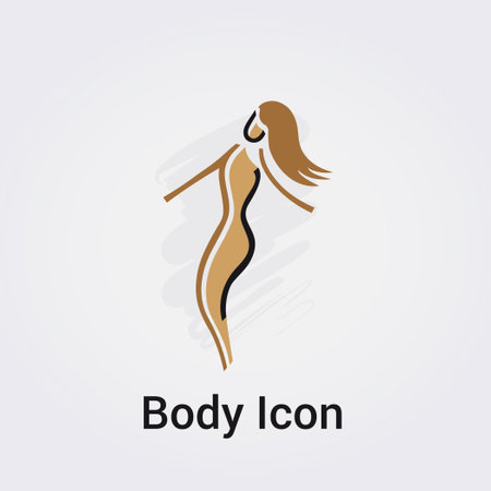 Woman Body Silhouette Isolated Icon Graphic Illustration Symbol Nature, Sports and Fitness, Logo for Business Colorsのイラスト素材
