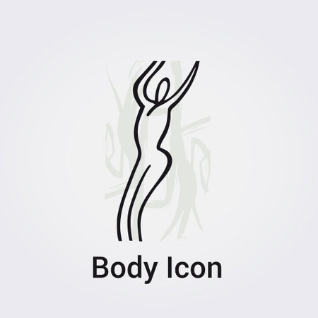 Woman Body Silhouette Isolated Icon Graphic Illustration Symbol Nature, Sports and Fitness, Logo for Business Colorsのイラスト素材