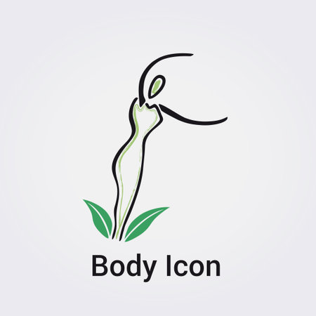 Woman Body Silhouette Isolated Icon Graphic Illustration Symbol Nature, Sports and Fitness, Logo for Business Colorsのイラスト素材