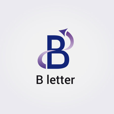 B Letter Icon Design Single Isolated Logo Design Brand Corporate Identity Various Colors Editable Template Vector Monogram Emblem Illustration Branding on Light Gradient Backgroundのイラスト素材