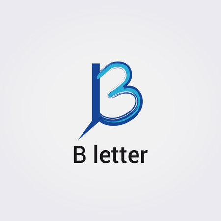 B Letter Icon Design Single Isolated Logo Design Brand Corporate Identity Various Colors Editable Template Vector Monogram Emblem Illustration Branding on Light Gradient Backgroundのイラスト素材