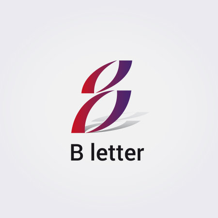 B Letter Icon Design Single Isolated Logo Design Brand Corporate Identity Various Colors Editable Template Vector Monogram Emblem Illustration Branding on Light Gradient Backgroundのイラスト素材