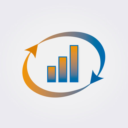 Icon for Logo Design Finance Real Estate and Asset Management Arrow Chart Trading Private Equity Banking Vectorのイラスト素材