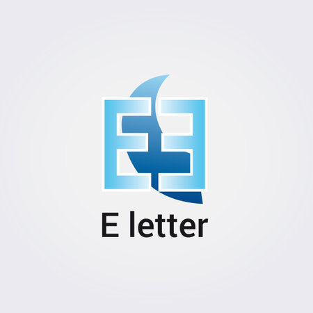 letter e logo icon element template vector design blue color for business companyのイラスト素材