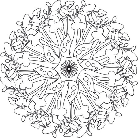Mandala. Ethnic decorative element. Vector illustration for coloring book.のイラスト素材