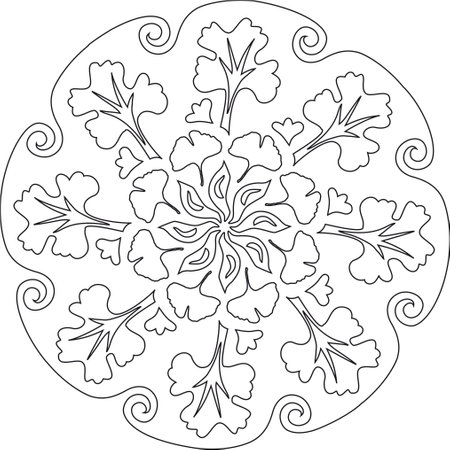 Ornament black white card with mandala. Geometric circle element made in vectorのイラスト素材