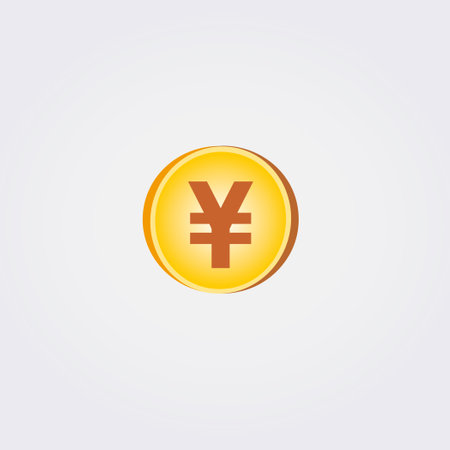 Yen coin vector icon, currency sign, yen symbol, yen signのイラスト素材