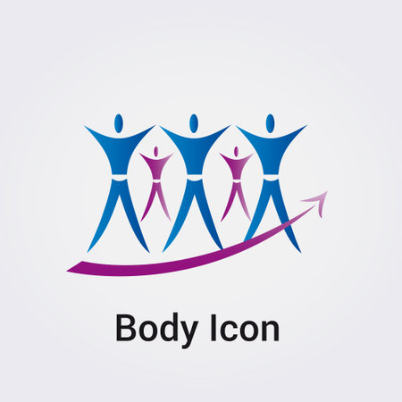 company logo icon element template business success people group vector illustration blue pinkのイラスト素材