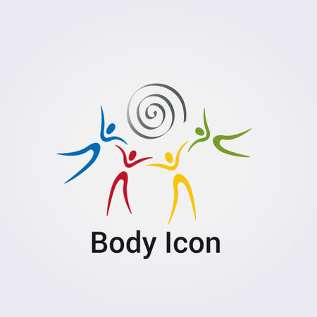 vector logo group of people with a circle, the concept of teamworkのイラスト素材