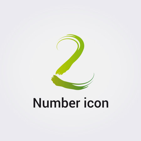 Number 2 logo template vector icon element. Initial letter 2 logo designのイラスト素材