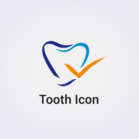 Tooth and check mark vector logo design template. Dental care symbol.のイラスト素材