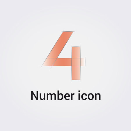Number 4 logo design vector template. Logotype concept icon element.のイラスト素材