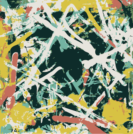Vector Illustration Abstract Network Design Intricate Collage Splash Multiple Colors Modern Paintingのイラスト素材